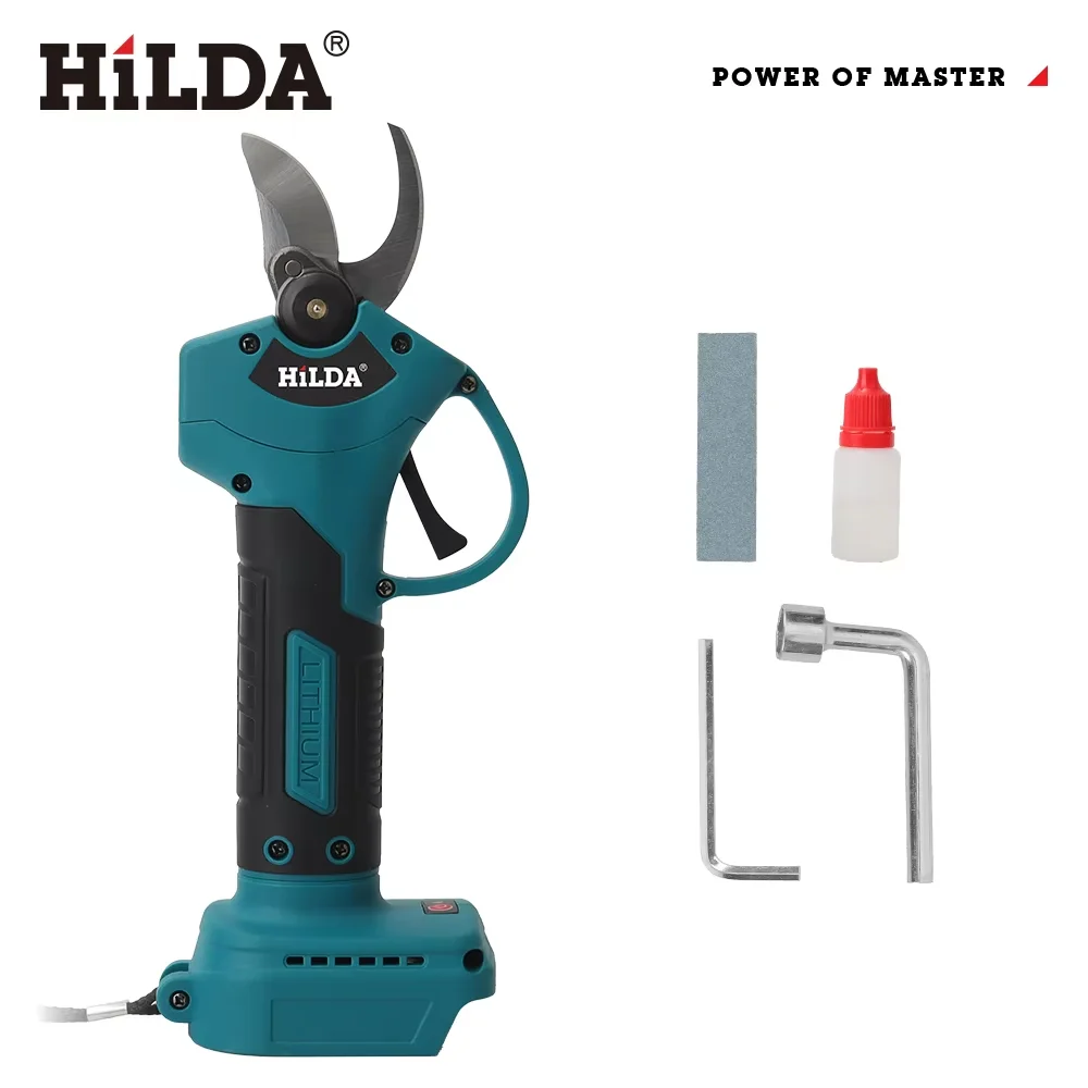 HILDA Brushless Electric Pruning Shears Garden Scissors Fruit Tree Cutter 500W P