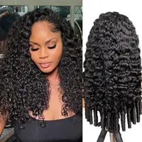 Perruques de cheveux humains bouclés birmans de 36 pouces, densité 200, perruque frontale en dentelle transparente, ondulations profondes, pré-épilée pour femmes 4