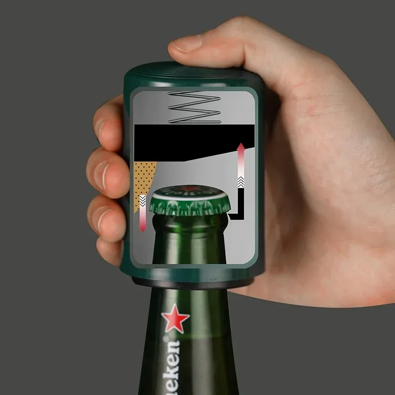Bottle Opener Creative Magnetic Automatic Beer Kitchen Press Lid stainless steel Portable Bar Gadgets