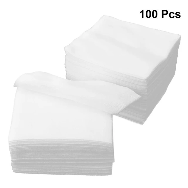 100pcs White Non-woven Lint-Free Cotton Paper Wipes Makeup Tools NonWoven  Gauze Sponge Used for Wound Care - AliExpress