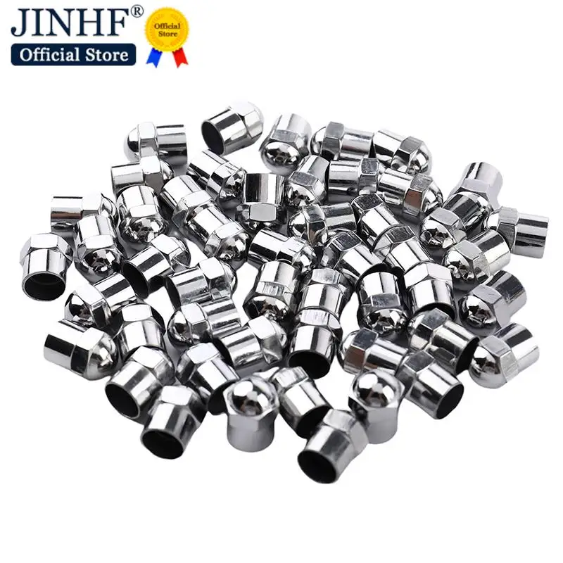 50pcs Car Tyre Air Pressure Caps Car Wheel Tire Valve Stem Cap Plastic Chrome Plated Tire