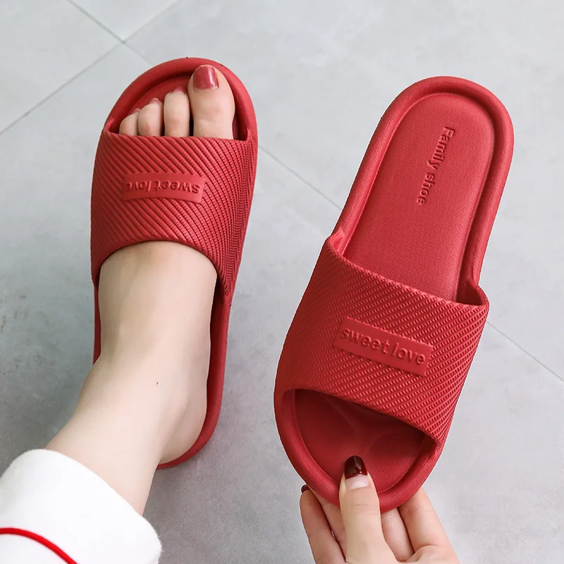 Summer Bathroom Slippers Men Women Non-slip fashion Slides Indoor House EVA Slippers Woman Couples at Home Happy Flops LX021 summer thick platform bathroom home slippers women fashion soft sole eva indoor slides woman sandals non slip flip flops