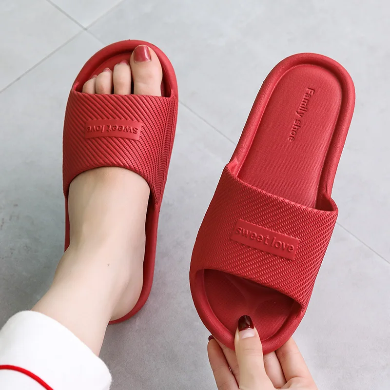 Summer Bathroom Slippers Men Women Non-slip fashion Slides Indoor House EVA Slippers Woman Couples at Home Happy Flops LX021 summer women indoor slippers floor flat shoes indoor eva flip flops female non slip bathroom home slippers zapatillas de hombre