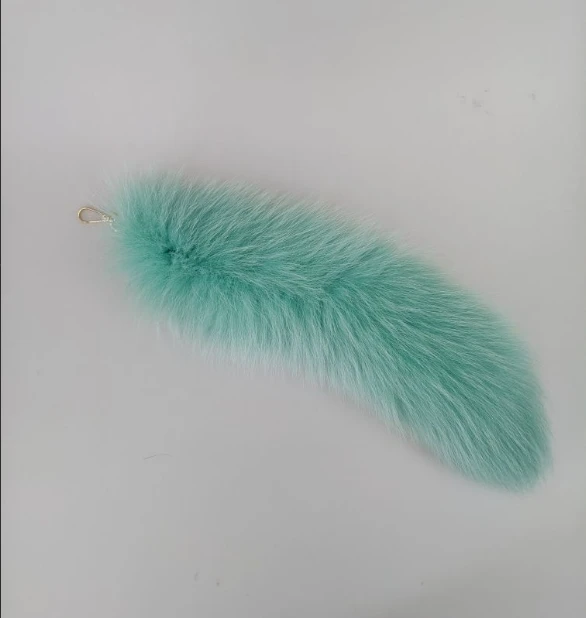 Luxurious Natural Fox Fur Tail Keychain - Chic Y2K Fashion Accessory, 40 cm