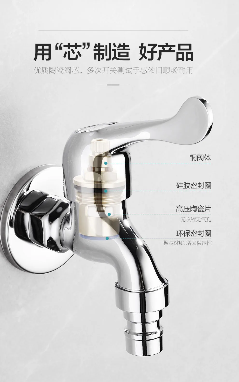 Máquina lavar Outdoor Faucet Garden Tap Wall