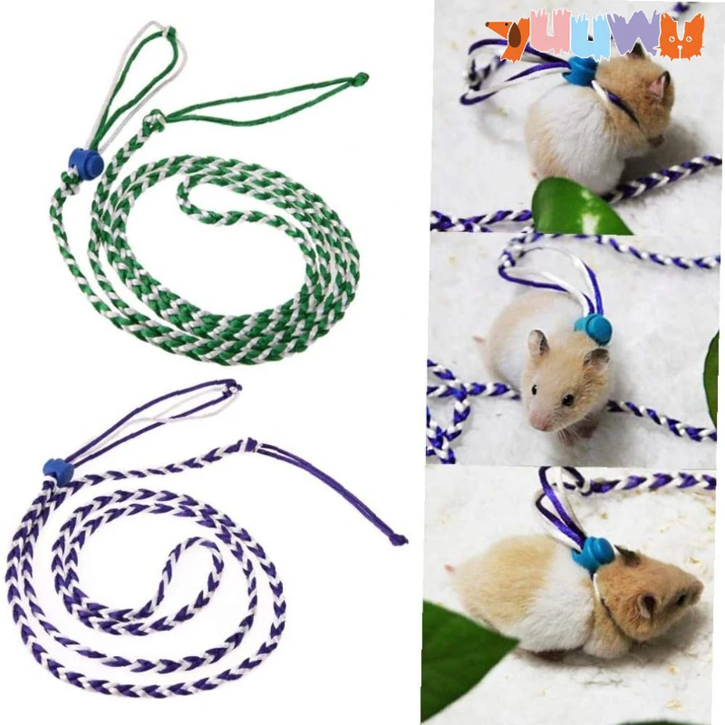 AdjustablePetHamsterHarnessRopeGerbilCottonRopeHarnessLead