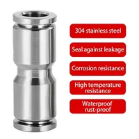 304 Stainless Steel Pneumatic Quick Connect Fitting PG PU 4 6 8 10mm for Air Compressor Gas Pipe Hydraulic Plug-In 10-50PCS 3
