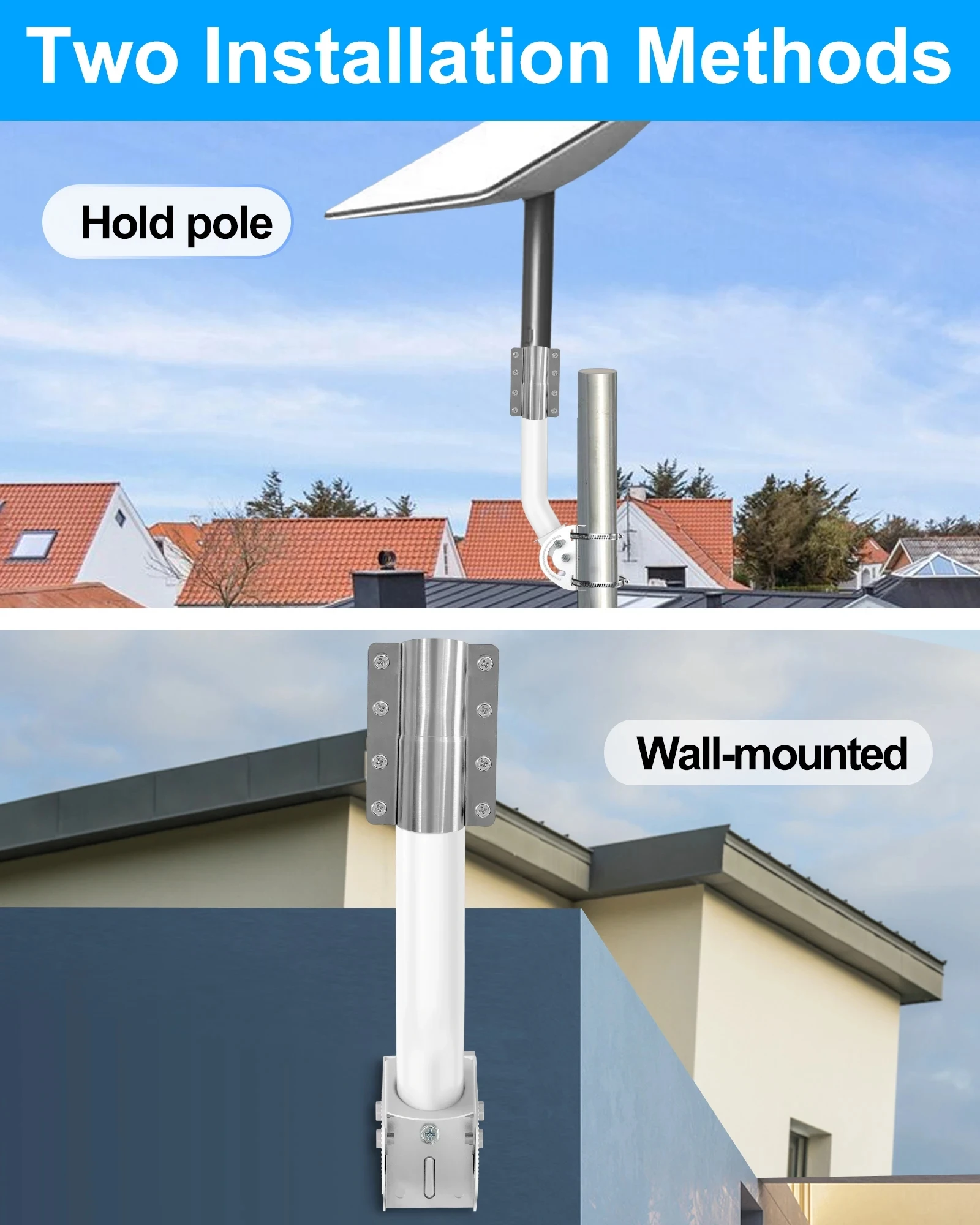 Outdoor Wall-Mounted J Installation Kit for TV Antenna, Antenna Bracket, WiFi Extender, and Star Chain-for Access Point AP CPE