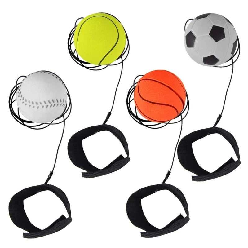 Wrist Return Ball Rubber Rebounded Ball Wristband String Sports Wrist Basketball Baseball Football