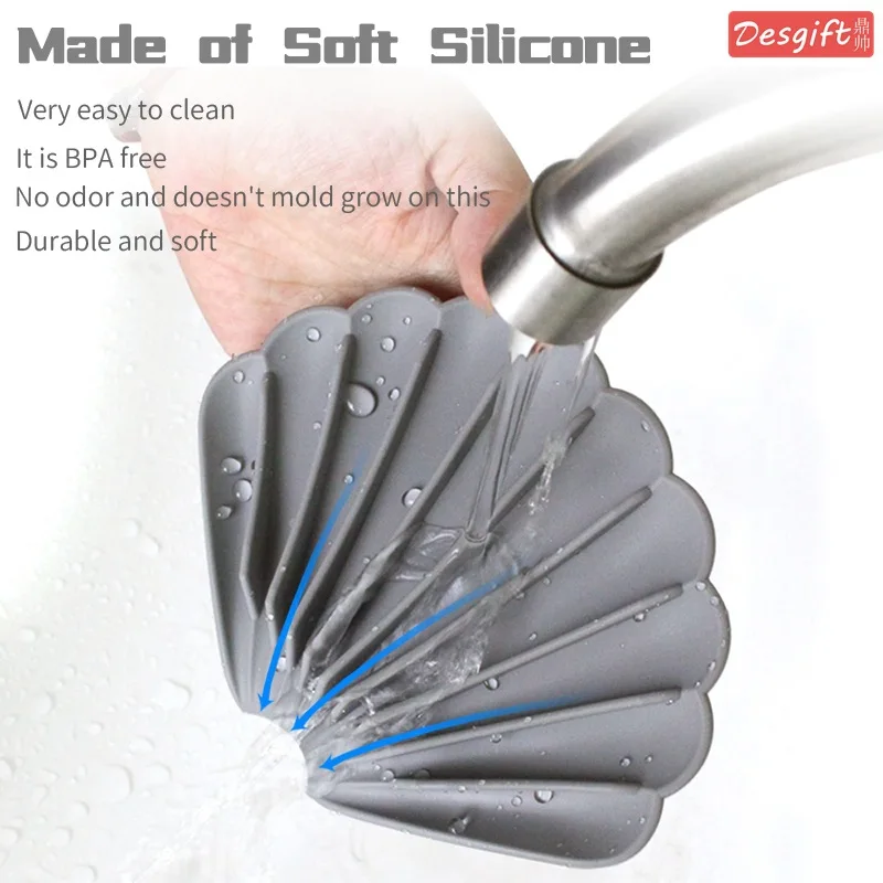 

Silicone Soap Dish Holder Self Draining Non-slip Soap Tray Bathroom Kitchen Sink Draining Rack Dish Storage Tray