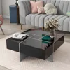 Coffee Table with 4 Hidden Storage Compartments, Table with Extendable Sliding Tabletop, UV High-gloss Design Center Table 6