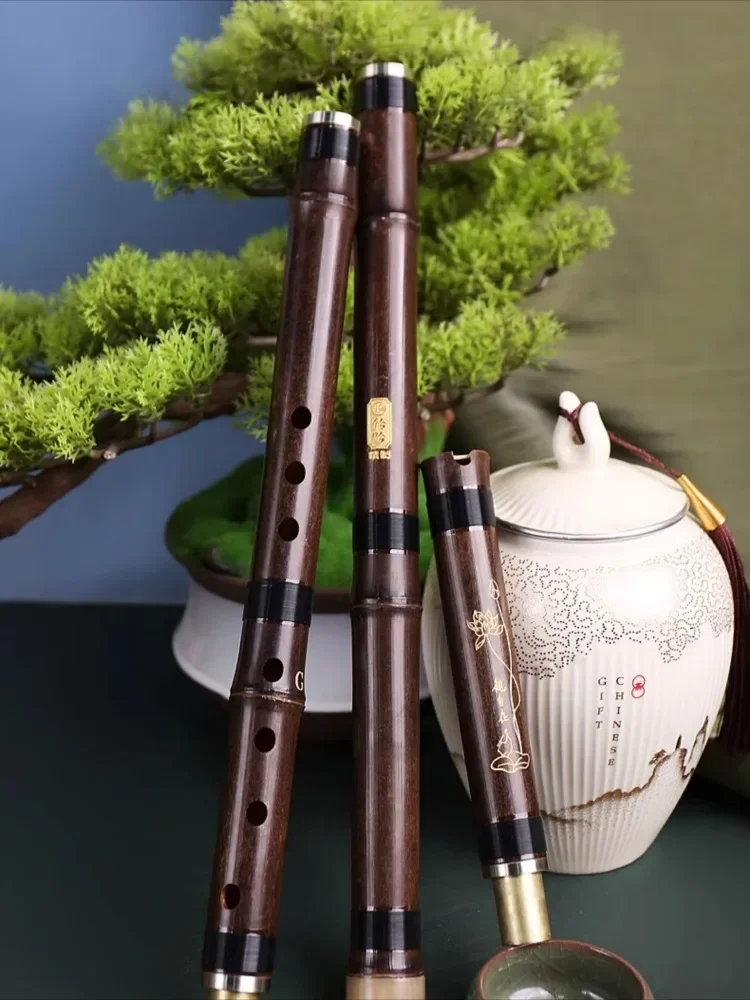 Chinese Vertical Bamboo Flute Professional Performance Beginner Purple Bamboo Xiao Eight Holes Musical Woodwind Instruments