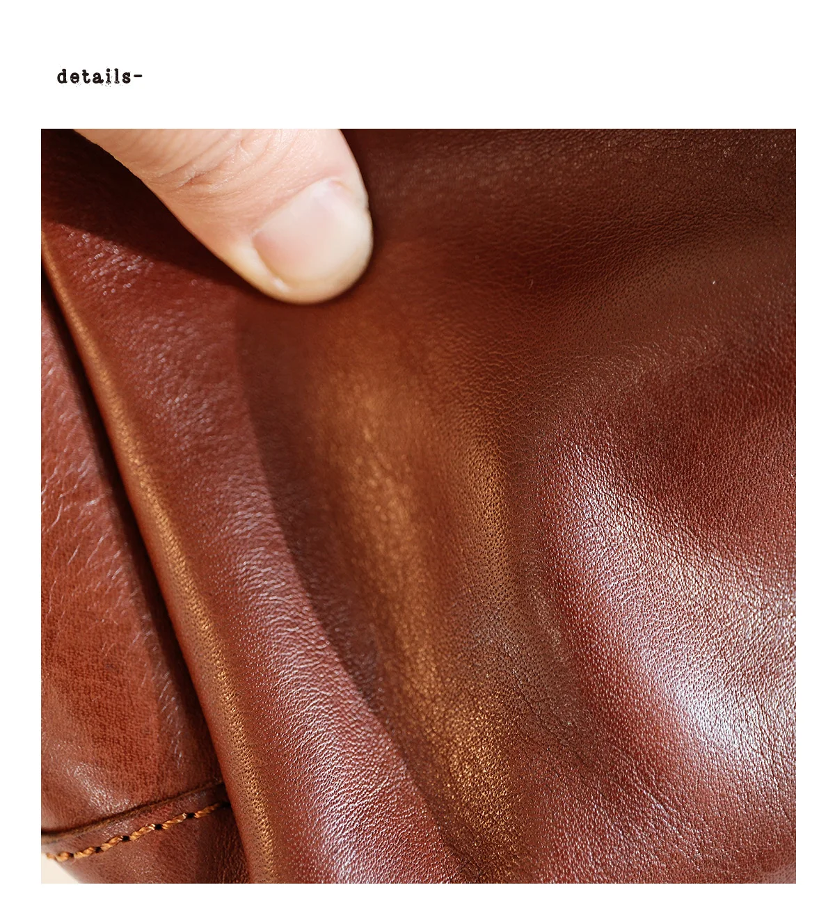 Handgefertigte Damen-Umhängetasche aus echtem Leder, modische Vintage-Luxus-Unterarmtasche aus echtem Rindsleder für Frauen. – Detail 8