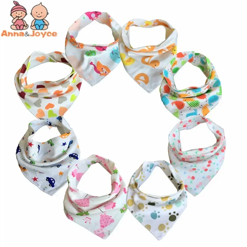 

20pc/Lot Baby Bibs 100% Cotton Triangle Head Scarf Boy Kerchief Girl Babador Bandana Dribble