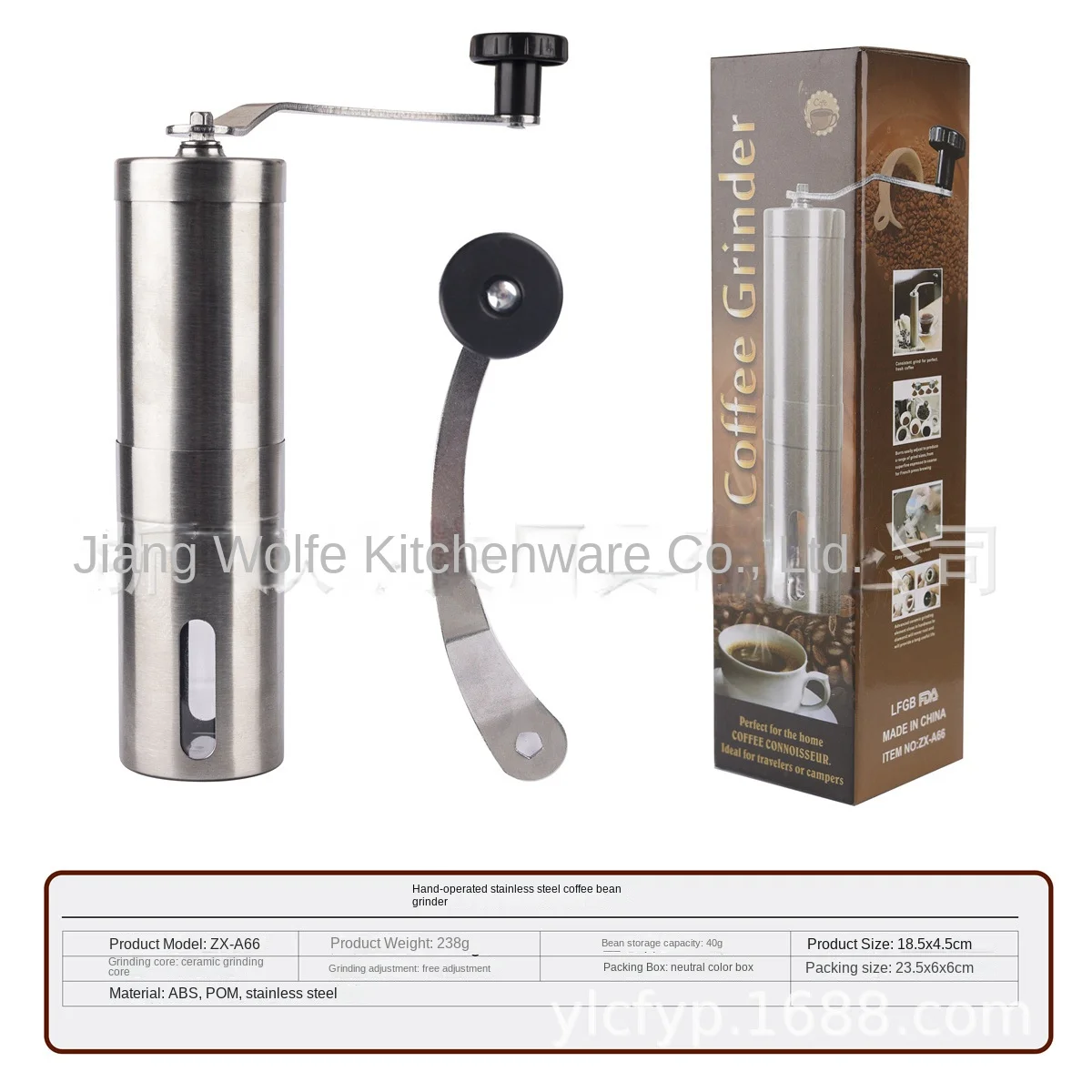 

Портативный ручной кофейник YUEYI из нержавеющей стали с керамическими регулируемыми настройками, Портативные Ручные кренкбейтеры из материкового Китая