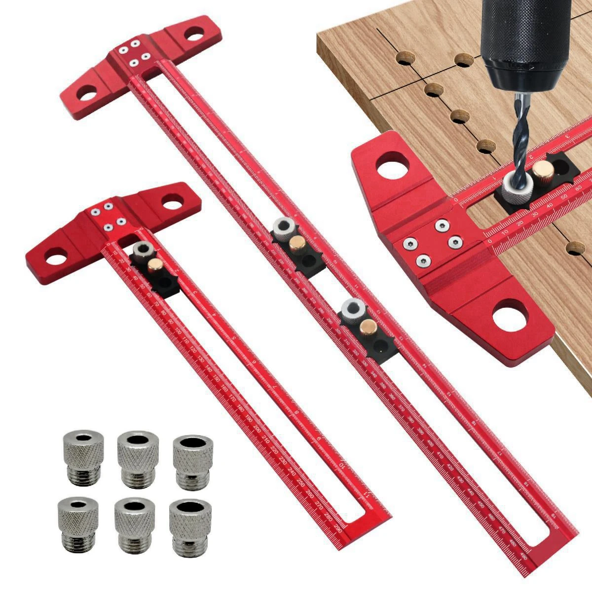 thumbnail image 2 of 26 Inch Aluminum T-Square Ruler - Drilling Positioning Jig For Woodworking & Cabinetry 2 of 13