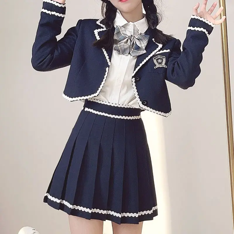 Japan JK Short Suit Fashion Set Women'S Autumn Academy Style High Waist Half Dress Two Piece Set/Single Piece 2024 New