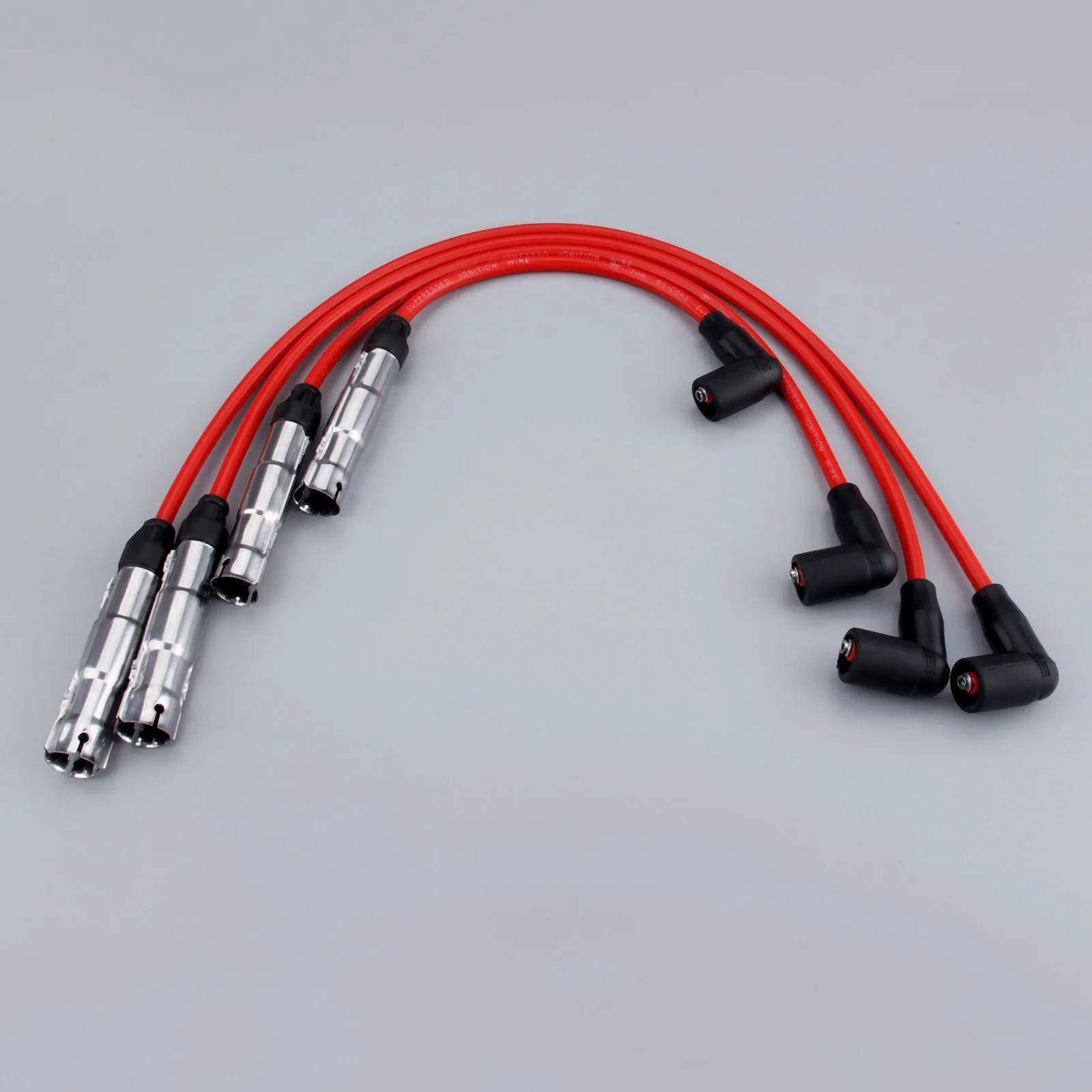 Spark Plug Ignition Wire Cable Kit 4Pcs 57041 for Volkswagen Beetle Golf Jetta 2000 2011-14 35-77573 1274205 CH74205 700209 7558 ignition cable set
