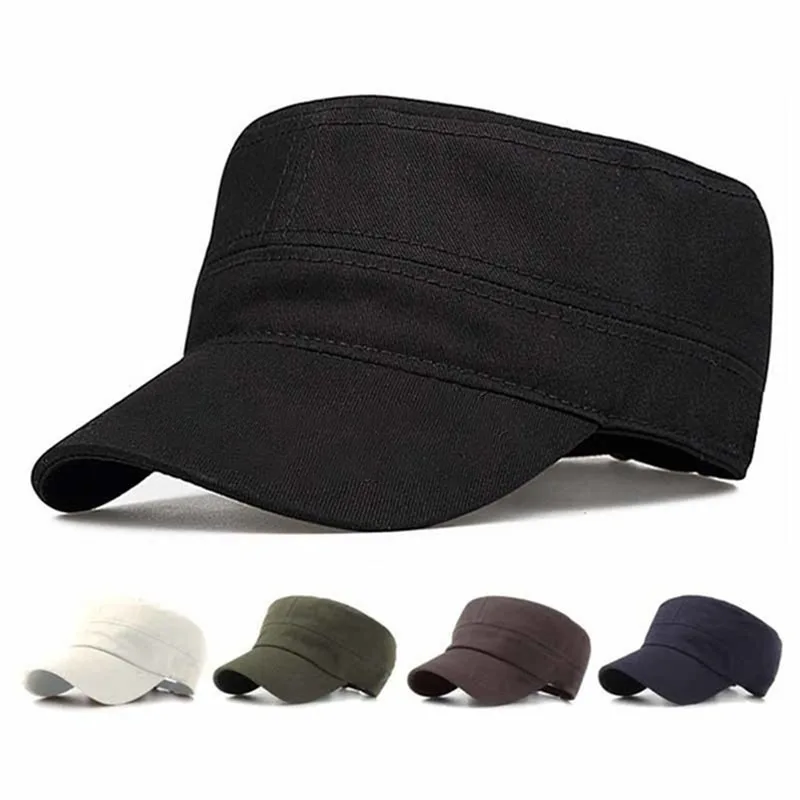 1 Stück Modische Unisex-Mütze in Fünf Farben, Verstellbar, Klassischer Stil, Schlichte Flache Vintage-Armeemütze, Kadetten-Militärpatrouillenmütze – Detail 10