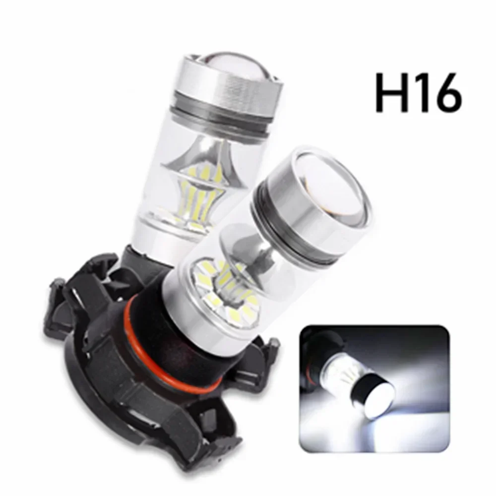 LED fog and headlight bulbs H16EU conversion kit 100W 6000K 12V 24V