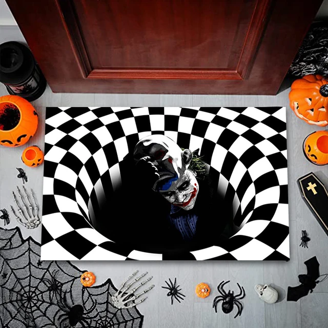 40X60cm Door Mat Scary Clown Carpet Horror Welcome Door Rug Home Decoration  3D