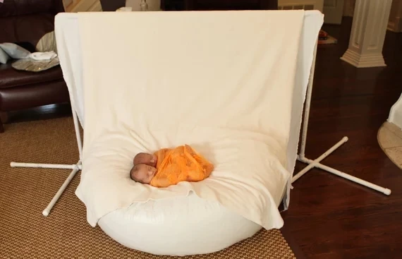 Newborn Photography Bean Bag Studio Size Professional Ottoman Poser  Baby Photo Prop & Pose Pillow 4