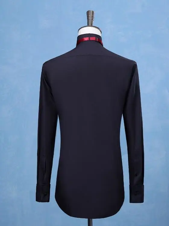 Dress Shirts Men White Wedding Tuxedo Long Sleeved
