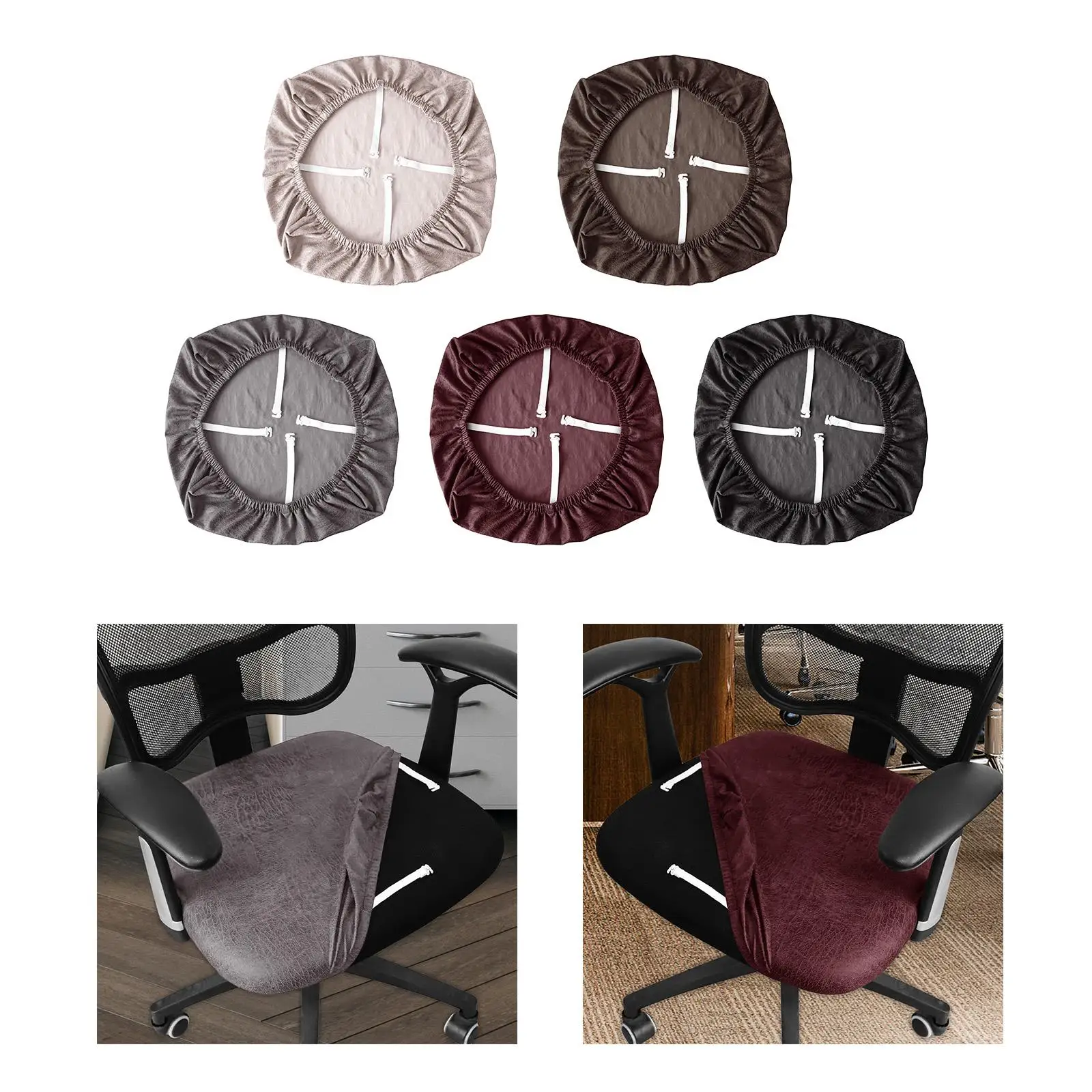 Office Chair Cover PU Support Accessories Removable Dining Room Seat Cover for Ceremony Restaurant Armrest Chairs Home Banquet