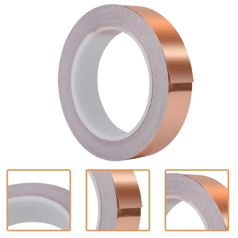 단면 전도성 구리 호일 테이프 스트립, 접착 EMI 차폐 내열성 테이프, 3mm, 6mm, 8mm, 10mm, 25mm, 30mm, 40mm, 10m, 20m