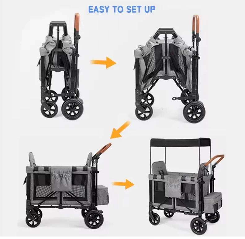 Trending Baby Folding Travel Stroller Luxury Pram 2 in 1 Stroller for 0-3 Years 5