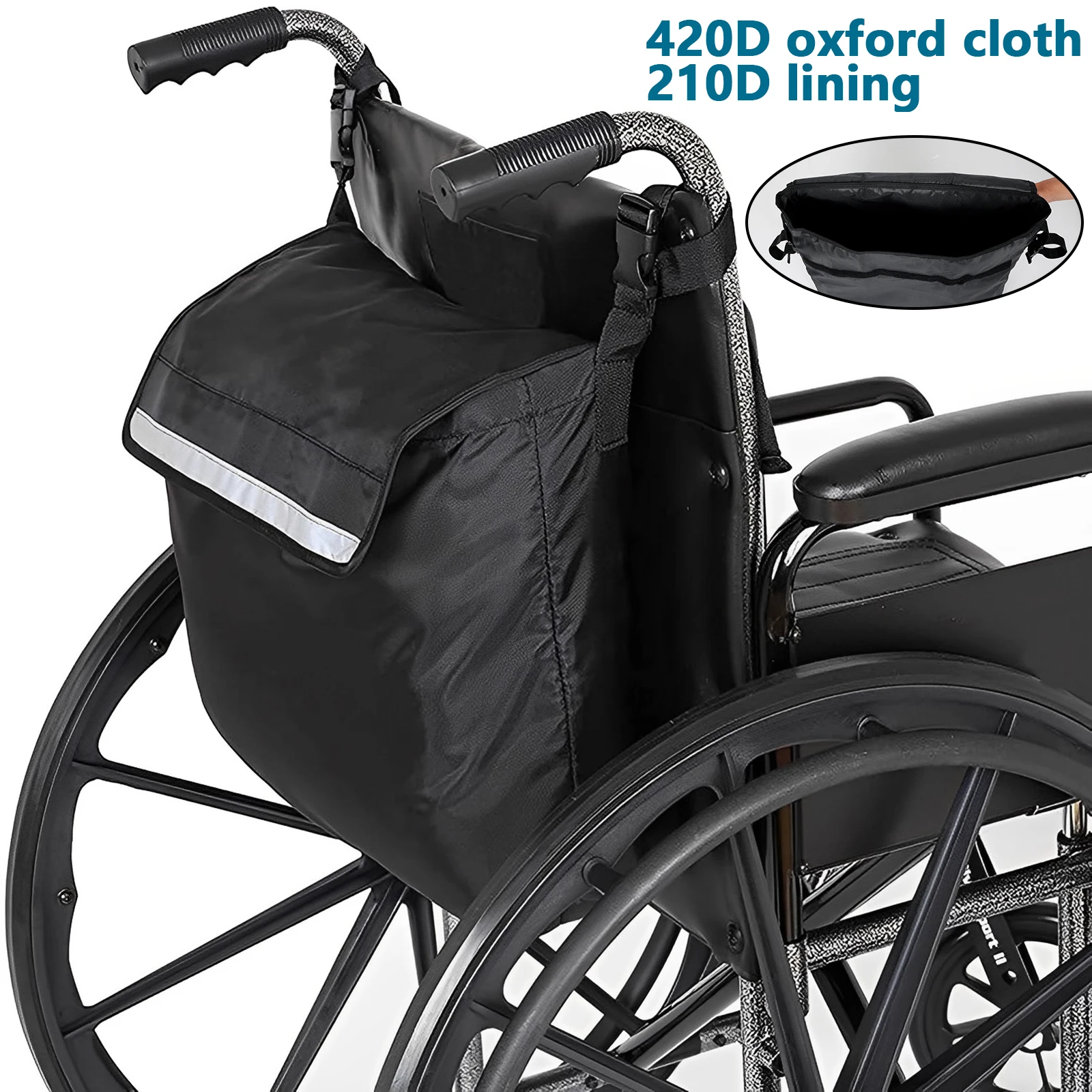 WheelchairBagWaterproofWheelchairPouchwithSecureReflectiveStrip