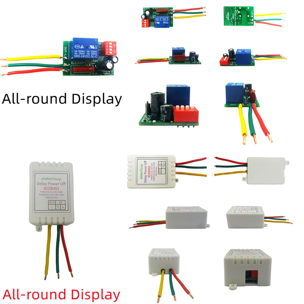 1-480Min Timer Adjustable Disconnect Delay Controller AC 110V 220V Power-ON Delay OFF Relay Switch AC 220V 7A Voltage Output 2