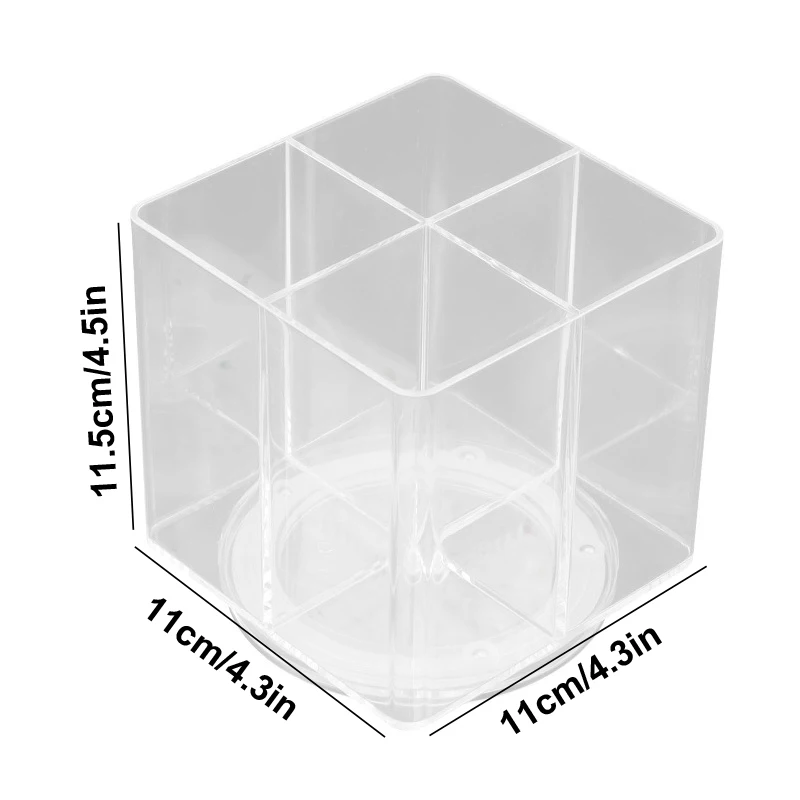 360 °   מסדר איפור סובב 1 יחידה אחסון קוסמטי פלסטיק עם 4 מחלקות מחזיק רב תכליתי למברשות ולשפתון