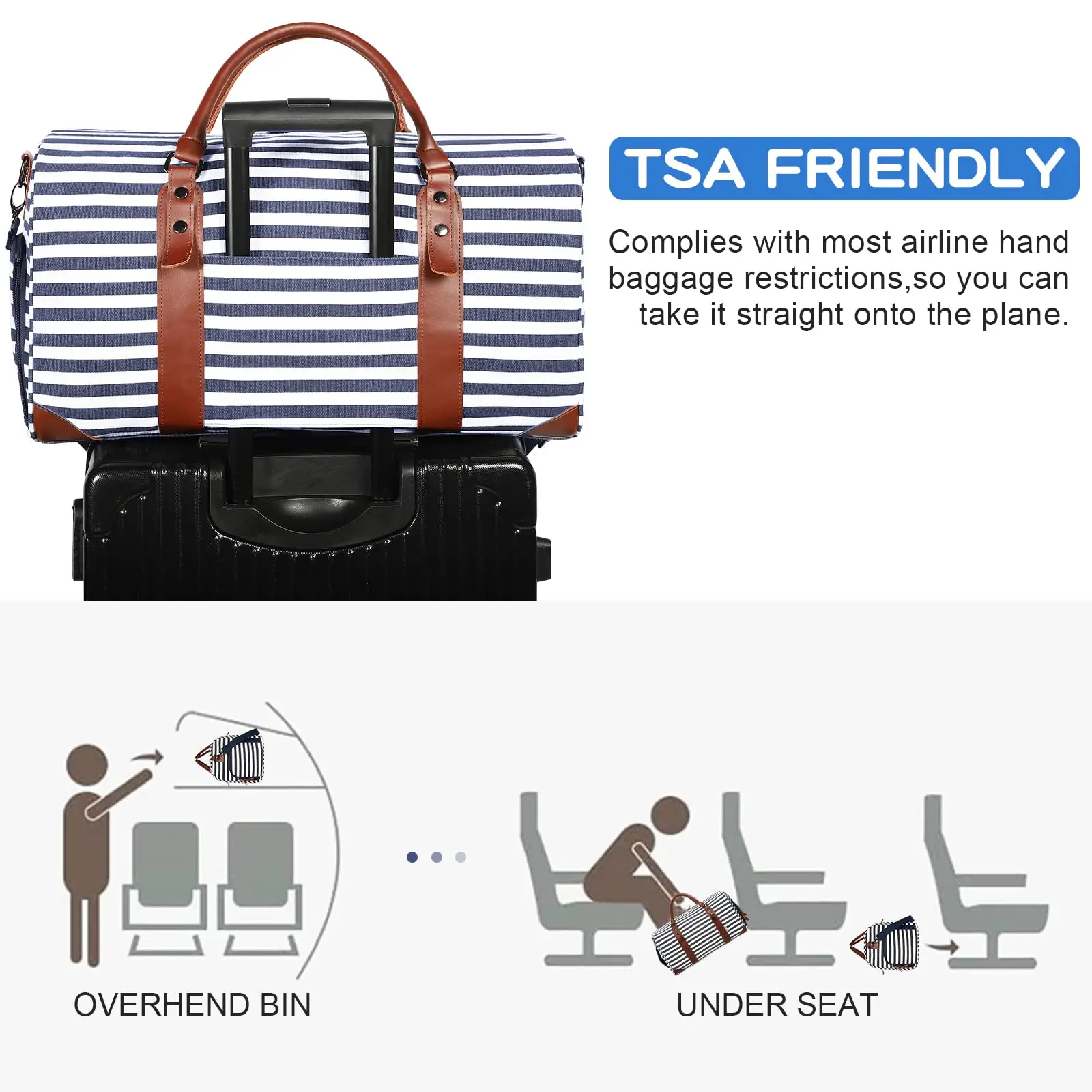 Canvas Weekender Travel Bag Large Overnight Bag for Women Travel Duffel Bag with Shoes Compartment Toiletry Bag for Business