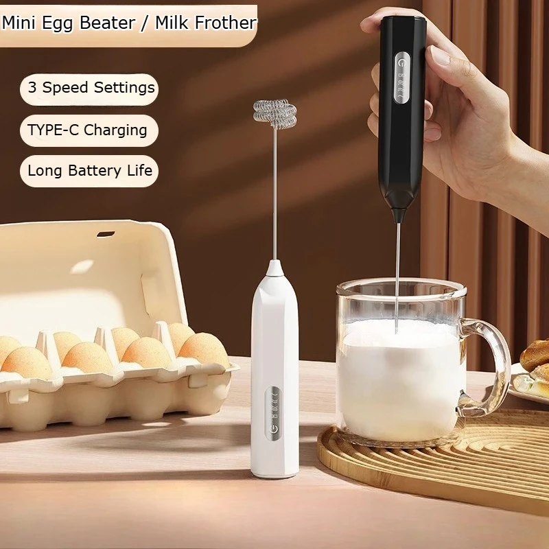 Handheld Electric Milk Frother, Automatic Coffee Foam Maker & Egg Beater Whisk for Home Baking Kitchen Mixer 1