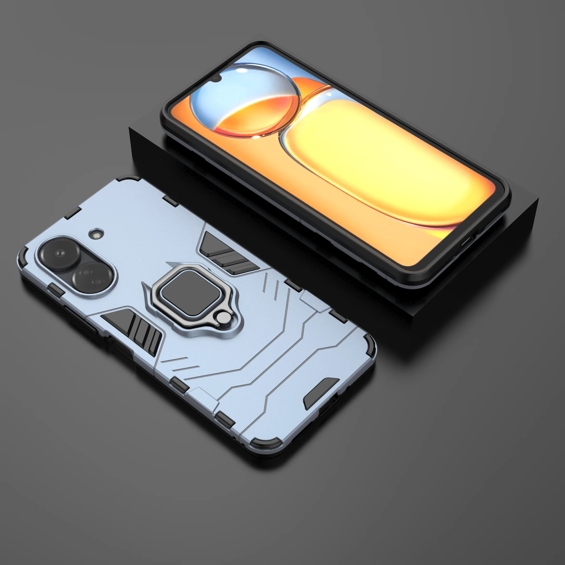 Shockproof Phone Cover With Ring Bracket For Xiaomi Series_voghion.com