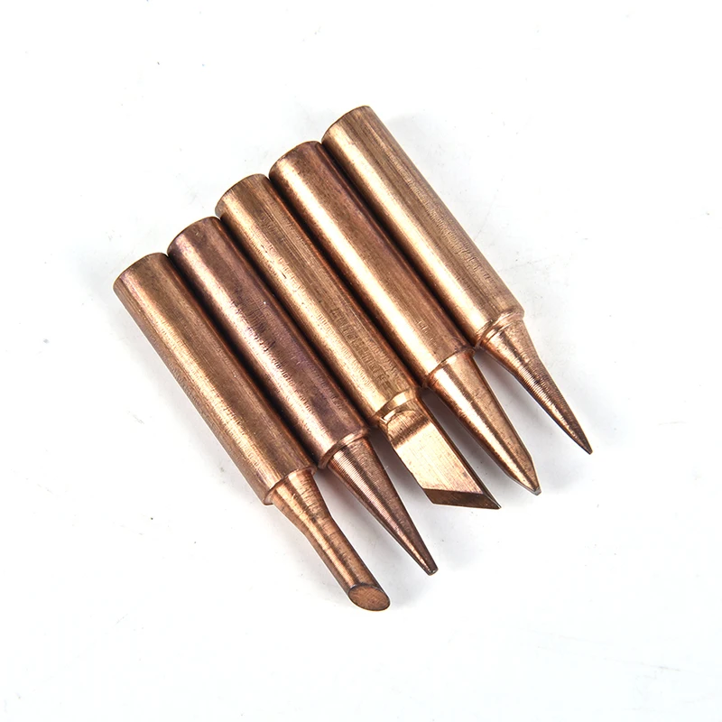 5pcs Pure Copper 900M-T Soldering Iron Tip soldering iron tip Lead-free Solder Tips Welding Head