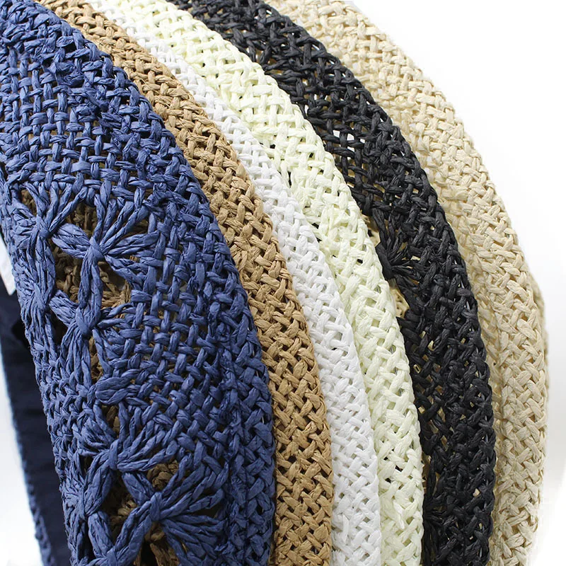 Vendita calda Cappello da cowboy occidentale per donna Uomo Cappello da spiaggia a tesa larga in paglia di carta Protezione UV Cappello da cowgirl Fedora Cappelli da uomo Sombrero Hombre_voghion.com