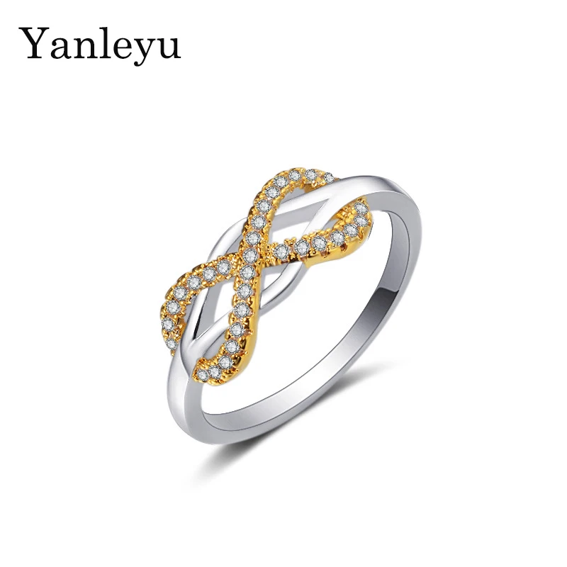 

Yanleyu Original Silver Color Infinity Rings for Women Number 8 Eternal Love Jewelry AAA Zircon Wedding Promise Ring PR284