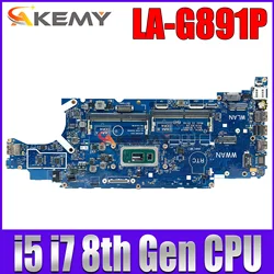 LA-G891P i5/i7 8th Gen CPU Notebook Mainboard For Dell Latitude 5400 Laptop Motherboard CN-052T0R 0HJD1J 100% well working