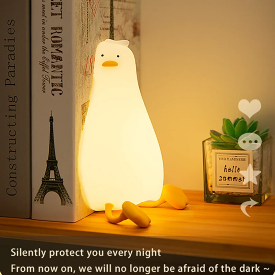 Acheter Canard Led veilleuse dessin animé Silicone lampe