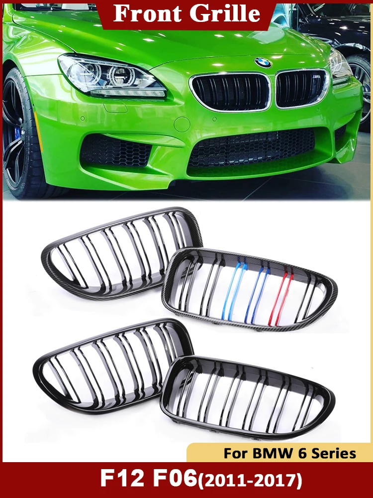 

For BMW 6 Series F12 F13 F06 M6 2011-2017 M Color Front Kidney Grille Facelift M5 Racing Carbon Fiber Grills Car Accessories