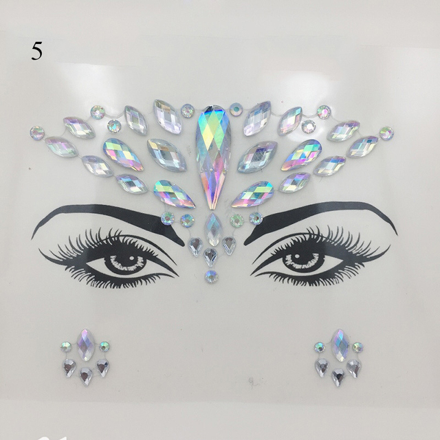 Crystal Tattoo Sticker Drill Stickers Eyes Sticker Party Face Stickers Face Decoration Diamond Masquerade Temporary Tattoo