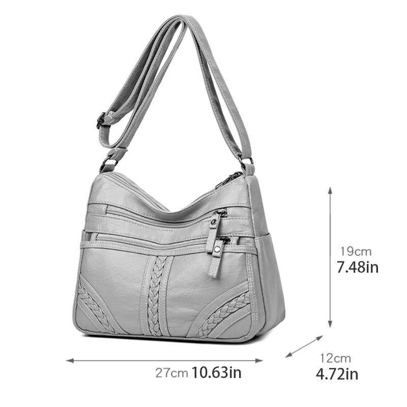 Women's crossbody bag - adjustable shoulder strap, zipper closure, single shoulder, ideal for casual travel and daily use