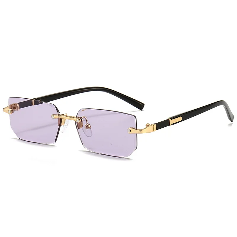 Stylish Rimless Unisex Square Sunglasses - Classic Summer Travel Shades
