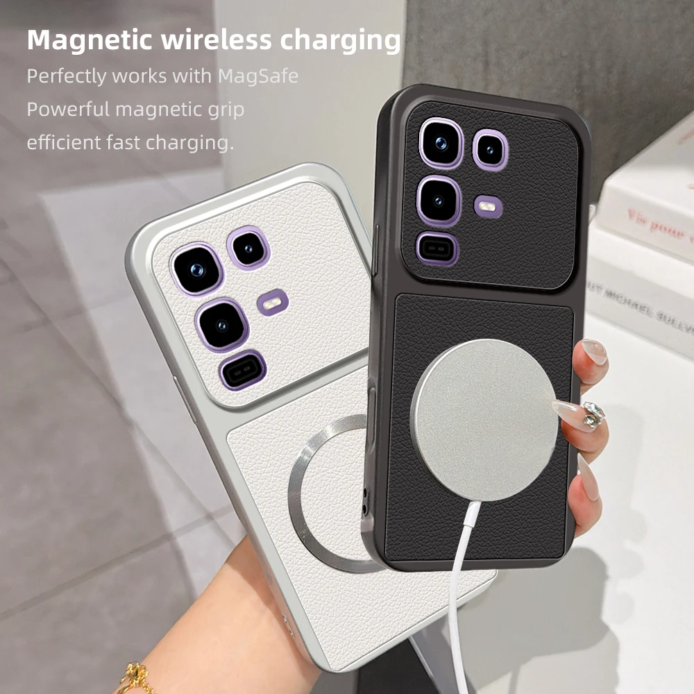 Luxury Leather Matte Magnetic Soft TPU Phone Case