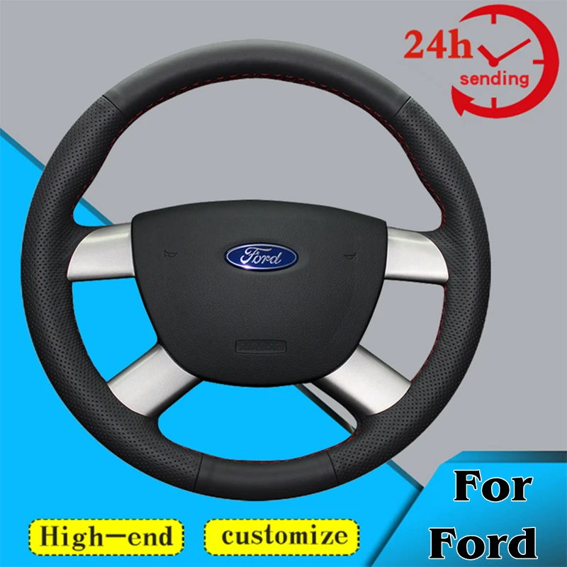 

Custom Car Steering Wheel Braid Cover Non-slip 100% Fit For Ford Kuga 2008-2011 Focus 2 2005-2011 C-MAX 2007-2010 Auto Interior