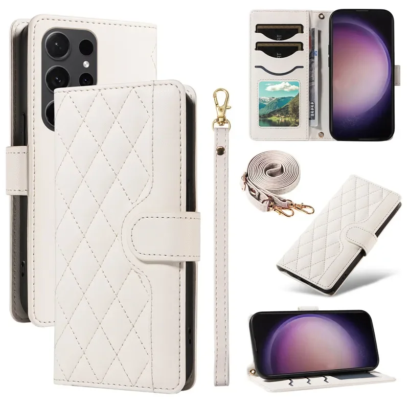 Leather Lanyard Wallet Crossbody Flip Phone Case