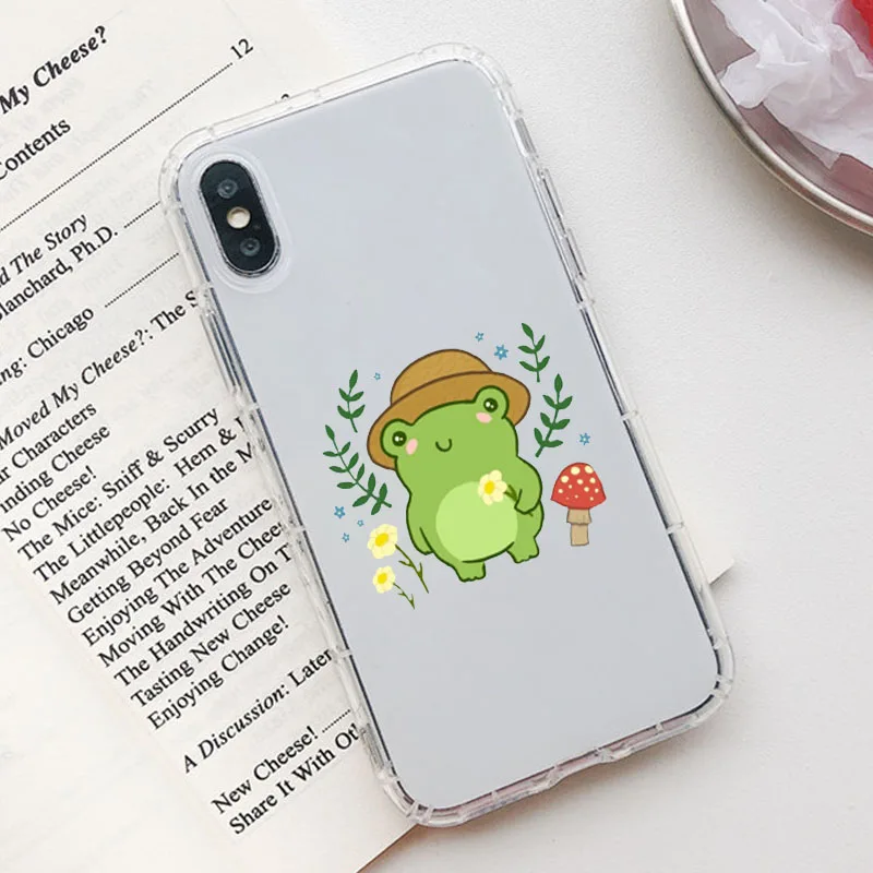 Cute Mushroom Frog Phone Case for IPhone 13 12 Mini 11 Pro Max SE