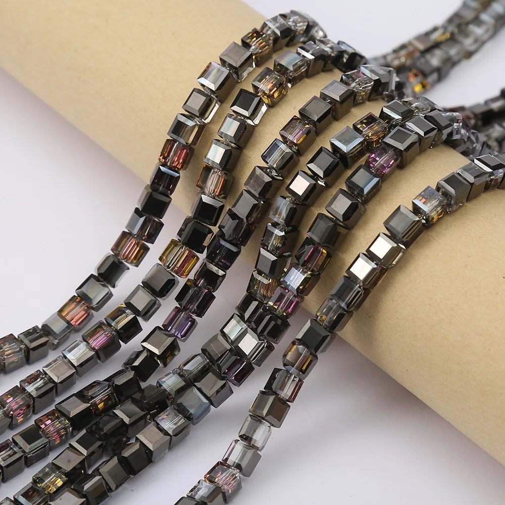 20 Stück 8 mm Würfel, quadratisch, facettierte Glaskristallperlen für Schmuckherstellung, lose Glasperlen, DIY-Armband, Abstandshalter, Würfelperlen, Großhandel – Detail 7